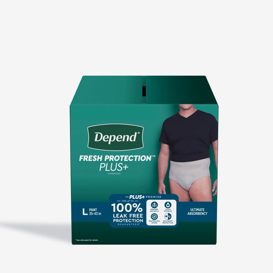 Depend Protection Plus Ultimate Underwear for Men, Size : Large, 84 Count