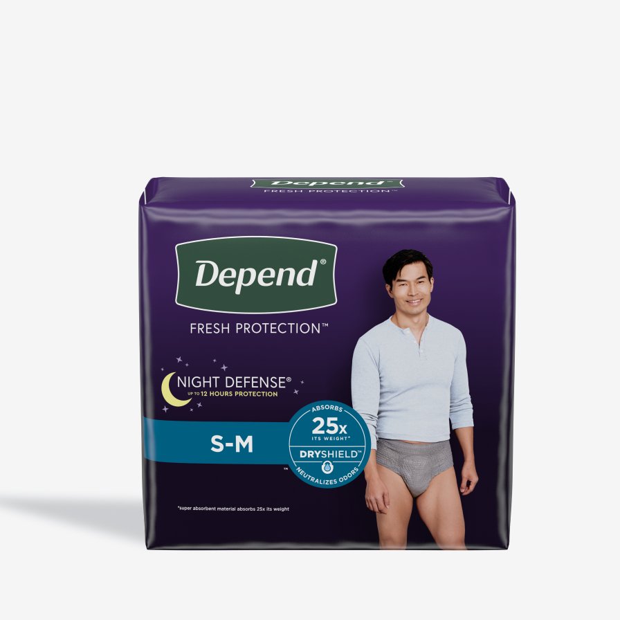 Incontinence Underwear for Men Depend Night Defense , Overnight, Size L, 14  Coun