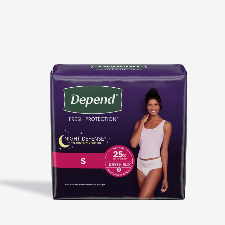 Depend Night Defense Women's Overnight Adult Incontinence Underwear, M,  Light Pink, 32ct