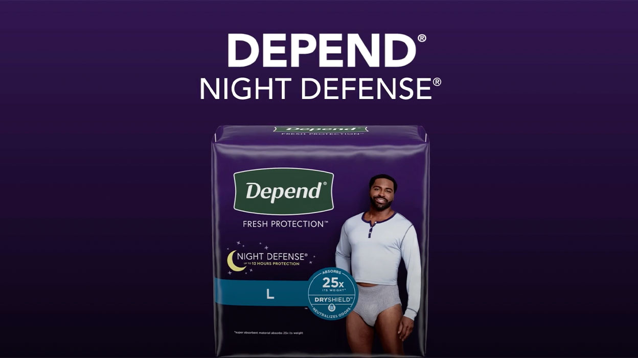 Depends Night Defense Adult Incontinence Underwear for Men, Disposable,  Overnight, Small/Medium, Grey, 16 Count - 16 ea